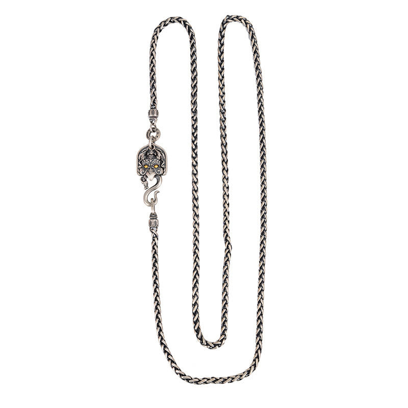 Collier en argent sterling 925 avec Buddha Stones et oiseau tibétain Garuda