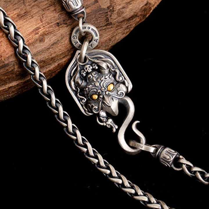 Collier en argent sterling 925 avec Buddha Stones et oiseau tibétain Garuda