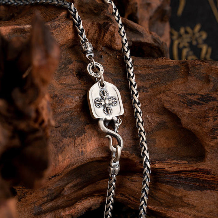 Collier en argent sterling 925 avec Buddha Stones et oiseau tibétain Garuda