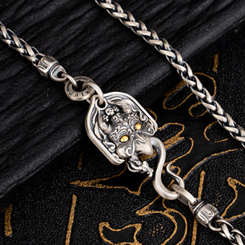 Collier en argent sterling 925 avec Buddha Stones et oiseau tibétain Garuda