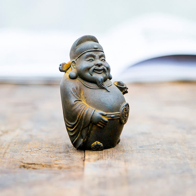 Statue de Buddha Stones faite à la main, dieu militaire littéraire de la richesse, poudre de fer, rouille, résine coulée, décoration de la maison - image 4