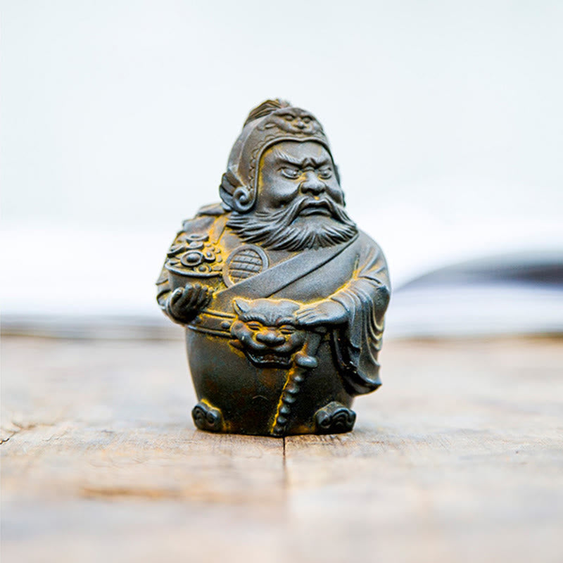 Statue de Buddha Stones faite à la main, dieu militaire littéraire de la richesse, poudre de fer, rouille, résine coulée, décoration de la maison - image 9