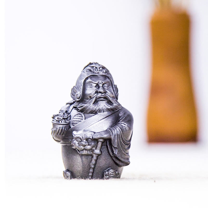 Statue de Buddha Stones faite à la main, dieu militaire littéraire de la richesse, poudre de fer, rouille, résine coulée, décoration de la maison - image 16
