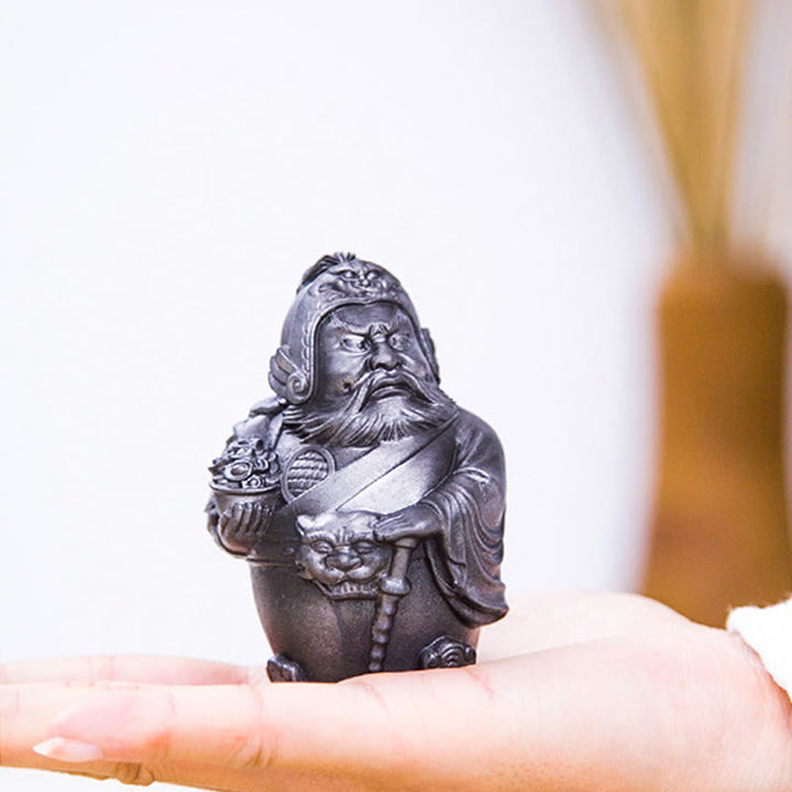 Statue de Buddha Stones faite à la main, dieu militaire littéraire de la richesse, poudre de fer, rouille, résine coulée, décoration de la maison - image 15