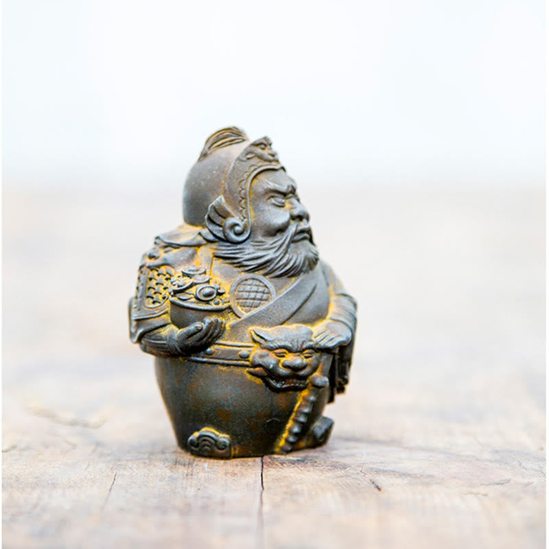 Statue de Buddha Stones faite à la main, dieu militaire littéraire de la richesse, poudre de fer, rouille, résine coulée, décoration de la maison - image 7