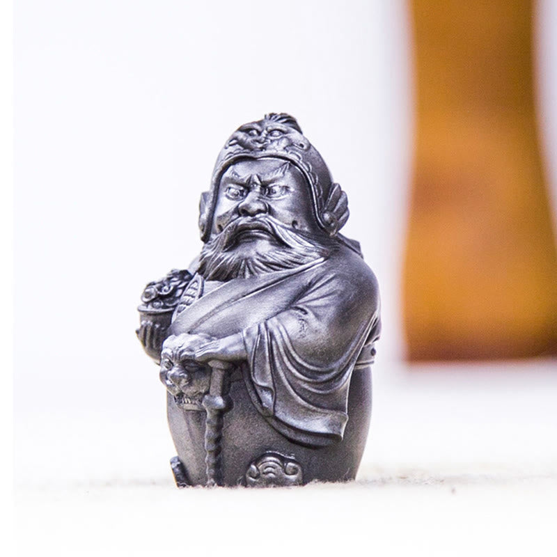 Statue de Buddha Stones faite à la main, dieu militaire littéraire de la richesse, poudre de fer, rouille, résine coulée, décoration de la maison - image 18