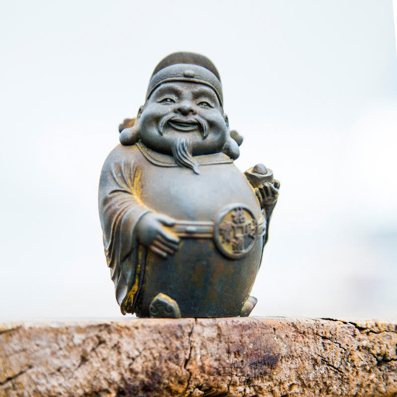 Statue de Buddha Stones faite à la main, dieu militaire littéraire de la richesse, poudre de fer, rouille, résine coulée, décoration de la maison - image 3
