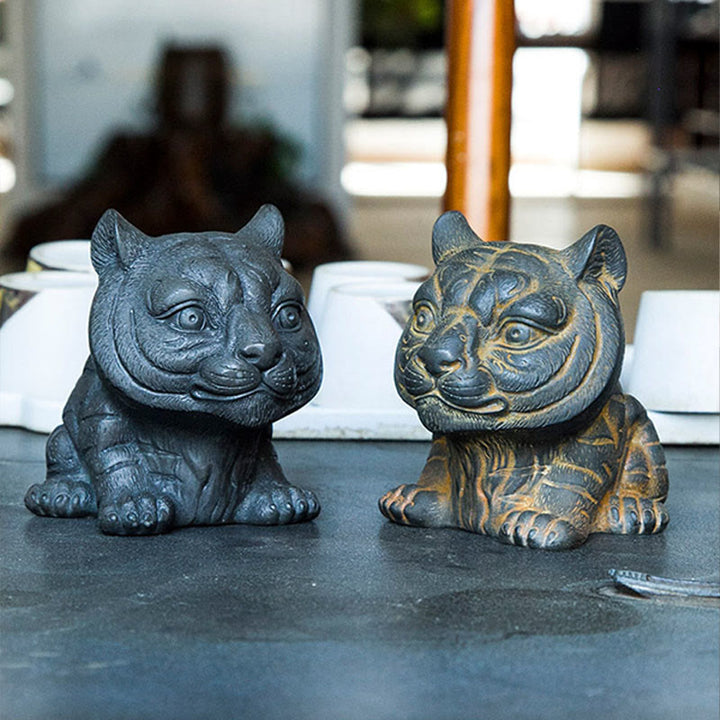 Buddha Stones faite à la main, petite et jolie statue en résine coulée en poudre de fer de tigre, décoration de la maison