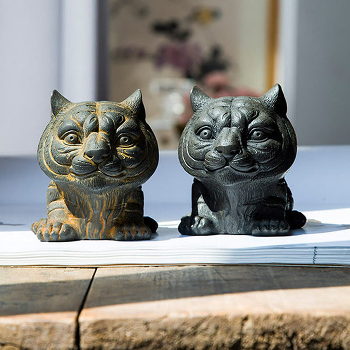 Buddha Stones faite à la main, petite et jolie statue en résine coulée en poudre de fer de tigre, décoration de la maison