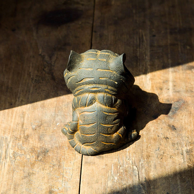 Buddha Stones faite à la main, petite et jolie statue en résine coulée en poudre de fer de tigre, décoration de la maison - image 3