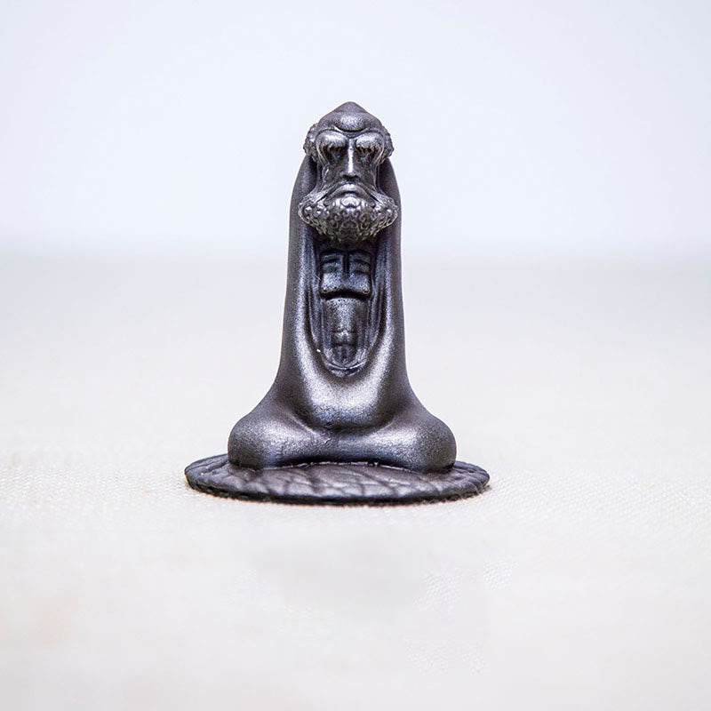 Statue de Buddha Stones faite à la main en poudre de fer Bodhidharma en résine coulée rouillée, décoration de la maison - Version polie 10*7,1*7,1 cm - image 13