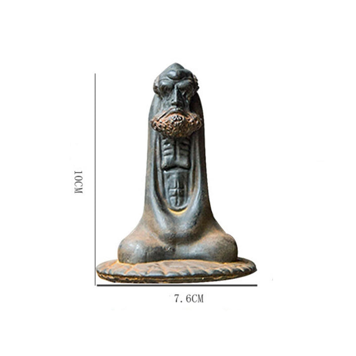 Statue de Buddha Stones faite à la main en poudre de fer Bodhidharma en résine coulée rouillée, décoration de la maison