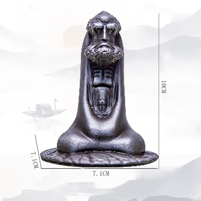 Statue de Buddha Stones faite à la main en poudre de fer Bodhidharma en résine coulée rouillée, décoration de la maison