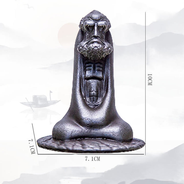 Statue de Buddha Stones faite à la main en poudre de fer Bodhidharma en résine coulée rouillée, décoration de la maison
