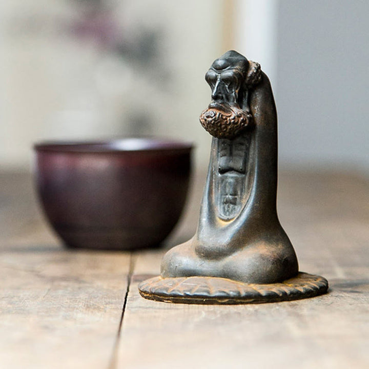 Statue de Buddha Stones faite à la main en poudre de fer Bodhidharma en résine coulée rouillée, décoration de la maison - image 3