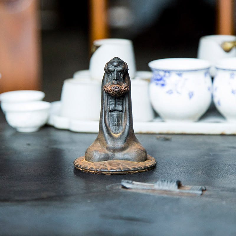 Statue de Buddha Stones faite à la main en poudre de fer Bodhidharma en résine coulée rouillée, décoration de la maison