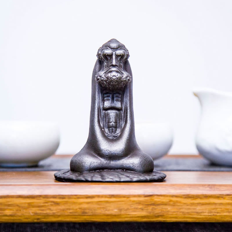 Statue de Buddha Stones faite à la main en poudre de fer Bodhidharma en résine coulée rouillée, décoration de la maison - image 23
