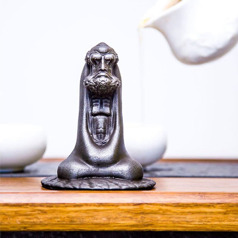 Statue de Buddha Stones faite à la main en poudre de fer Bodhidharma en résine coulée rouillée, décoration de la maison - image 24