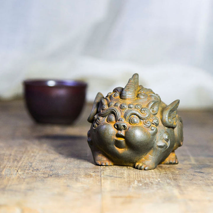 Statue de Buddha Stones faite à la main en résine coulée avec poudre de fer PiXiu Décoration de la maison - image 8