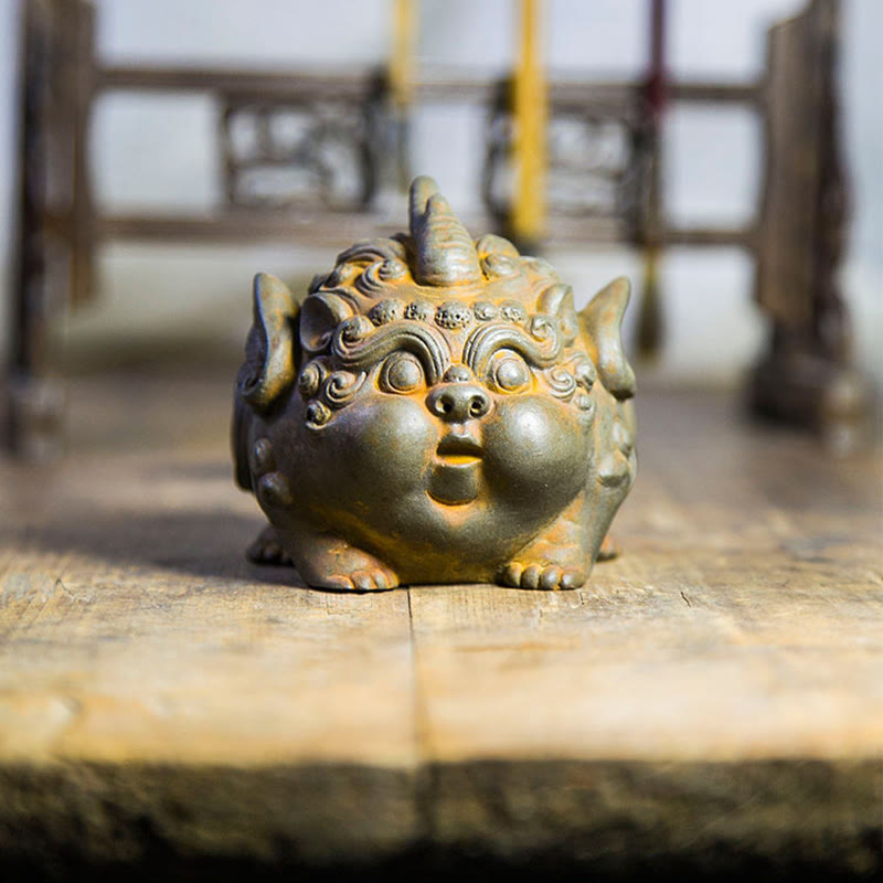 Statue de Buddha Stones faite à la main en résine coulée avec poudre de fer PiXiu Décoration de la maison - image 10