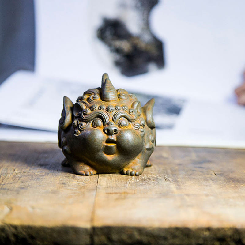 Statue de Buddha Stones faite à la main en résine coulée avec poudre de fer PiXiu Décoration de la maison - image 9