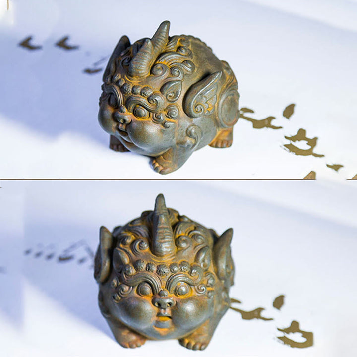 Statue de Buddha Stones faite à la main en résine coulée avec poudre de fer PiXiu Décoration de la maison - image 11