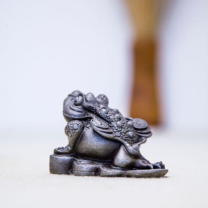Buddha Stones faites à la main Feng Shui Grenouille Crapaud Pièces de cuivre Poudre de fer Rouille Statue en résine coulée Décoration de la maison - image 18