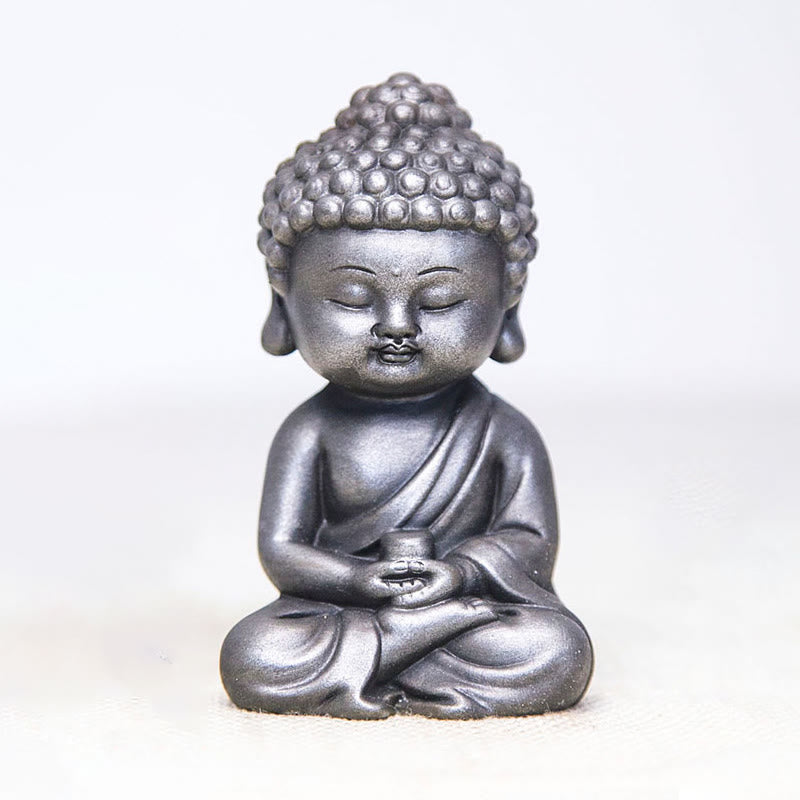 Buddha Stones faites à la main, Ksitigarbha Kwan Yin Guanyin Avalokitesvara Tathagata, poudre de fer rouille, Statue en résine moulée, décoration de la maison - Version polie - Tathagata 11,5 x 7,1 x 5,5 cm - image 28