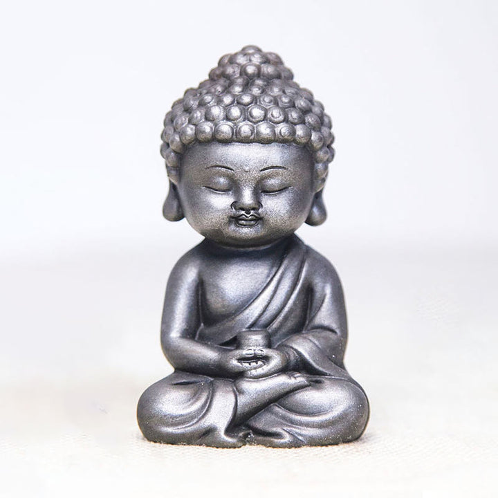 Buddha Stones faites à la main, Ksitigarbha Kwan Yin Guanyin Avalokitesvara Tathagata, poudre de fer rouille, Statue en résine moulée, décoration de la maison - Version polie - Tathagata 11,5 x 7,1 x 5,5 cm - image 28