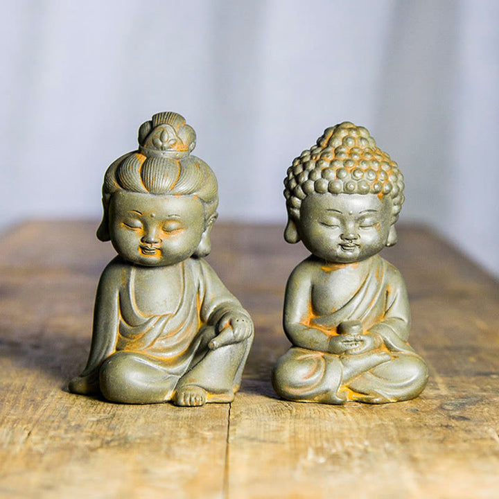 Buddha Stones faites à la main, Ksitigarbha Kwan Yin Guanyin Avalokitesvara Tathagata, poudre de fer rouille, Statue en résine moulée, décoration de la maison - image 18
