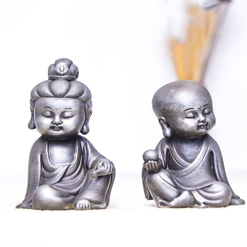 Buddha Stones faites à la main, Ksitigarbha Kwan Yin Guanyin Avalokitesvara Tathagata, poudre de fer rouille, Statue en résine moulée, décoration de la maison - image 35
