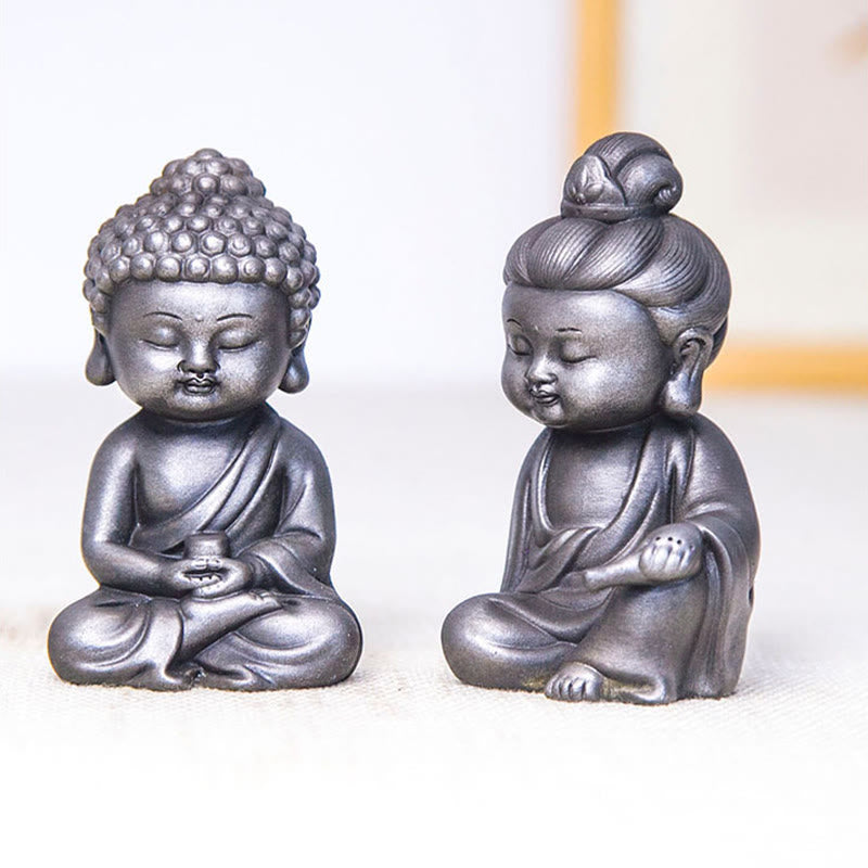 Buddha Stones faites à la main, Ksitigarbha Kwan Yin Guanyin Avalokitesvara Tathagata, poudre de fer rouille, Statue en résine moulée, décoration de la maison - image 36