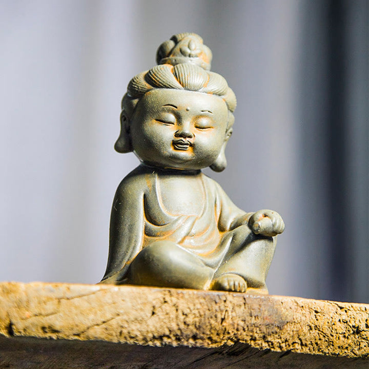 Buddha Stones faites à la main, Ksitigarbha Kwan Yin Guanyin Avalokitesvara Tathagata, poudre de fer rouille, Statue en résine moulée, décoration de la maison - image 9