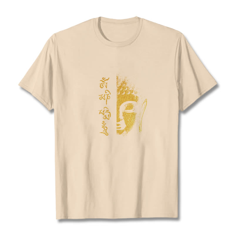 T-shirt en coton Buddha Stones Om Mani Padme Hum, bouddha doré - Bisque - 2XL - image 9