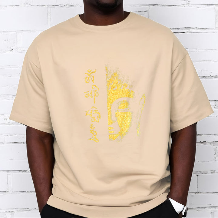 T-shirt en coton Buddha Stones Om Mani Padme Hum, bouddha doré - image 10