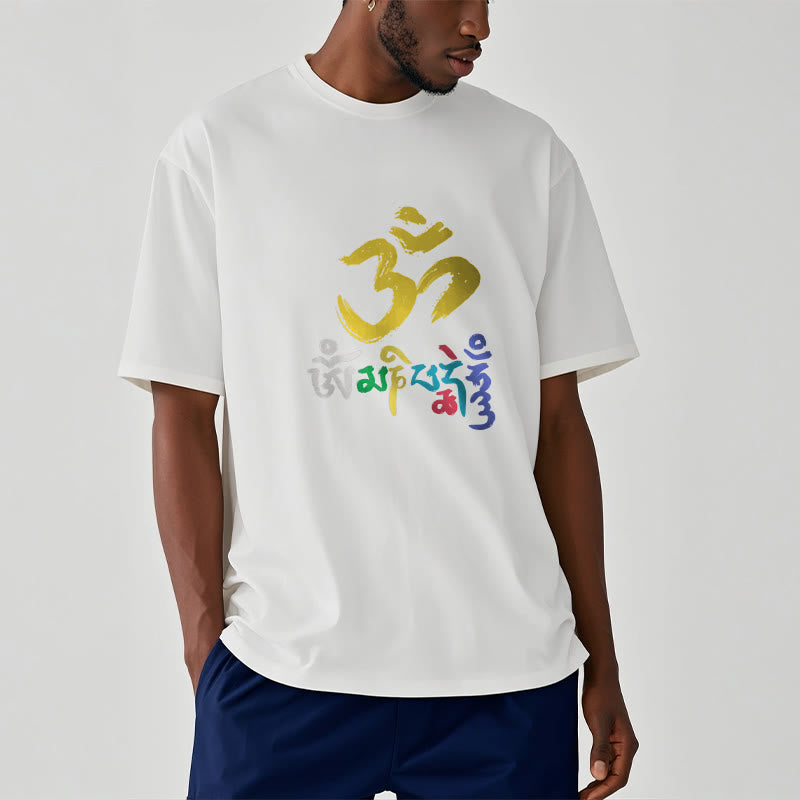 T-shirt en coton coloré avec Buddha Stones Om Mani Padme Hum - image 13