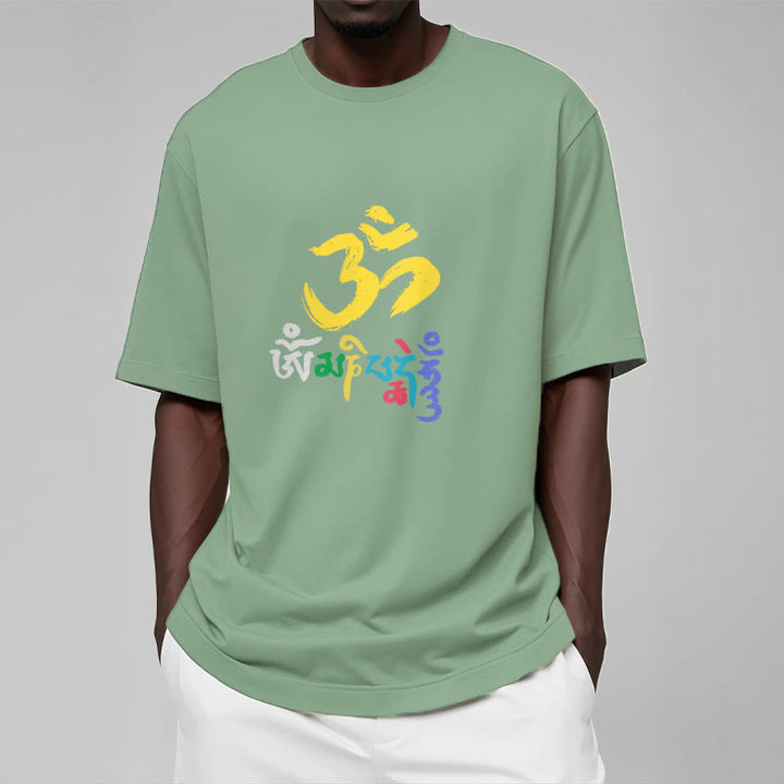 T-shirt en coton coloré avec Buddha Stones Om Mani Padme Hum - image 15