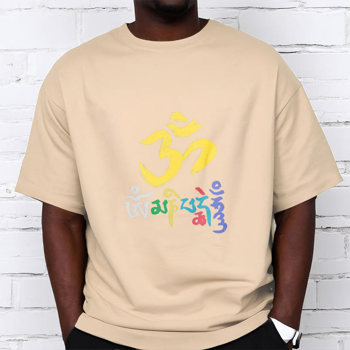 T-shirt en coton coloré avec Buddha Stones Om Mani Padme Hum - image 10