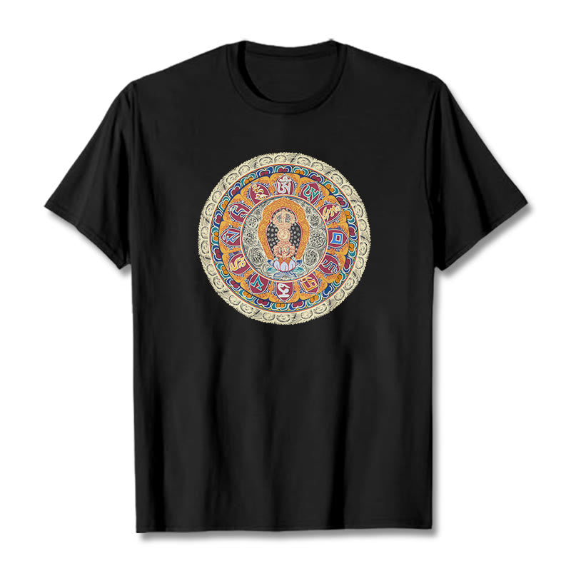 T-shirt en coton Buddha Stones Dorje Vajra Mandala Bouddha - Noir - 2XL - image 3