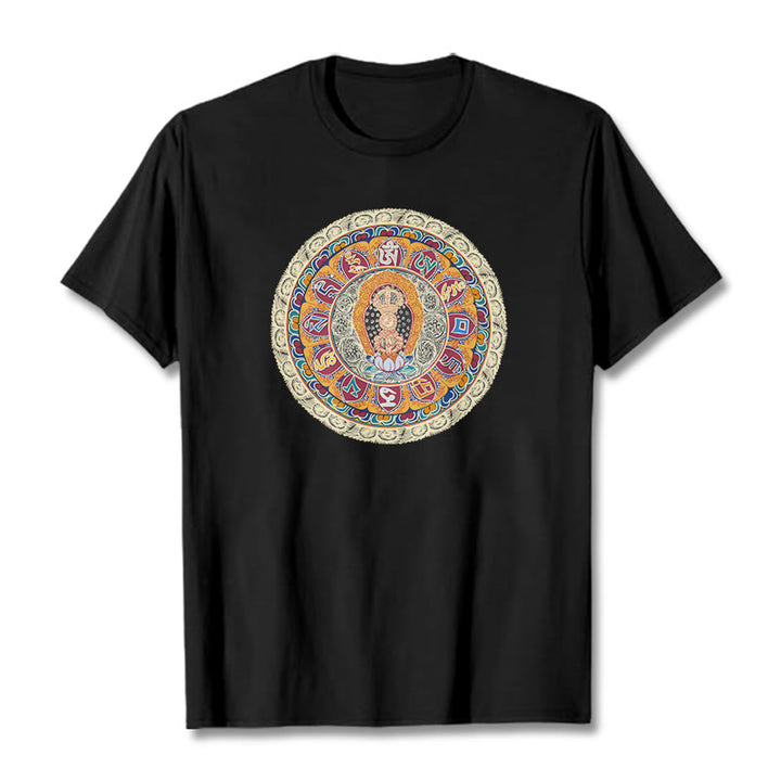 T-shirt en coton Buddha Stones Dorje Vajra Mandala Bouddha - Noir - 2XL - image 2