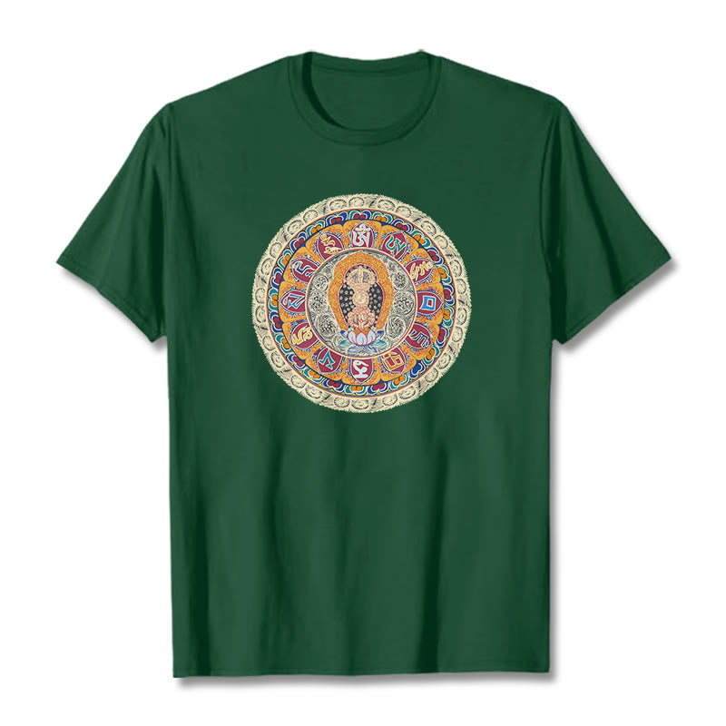 T-shirt en coton Buddha Stones Dorje Vajra Mandala Bouddha - Vert forêt - 2XL - image 7