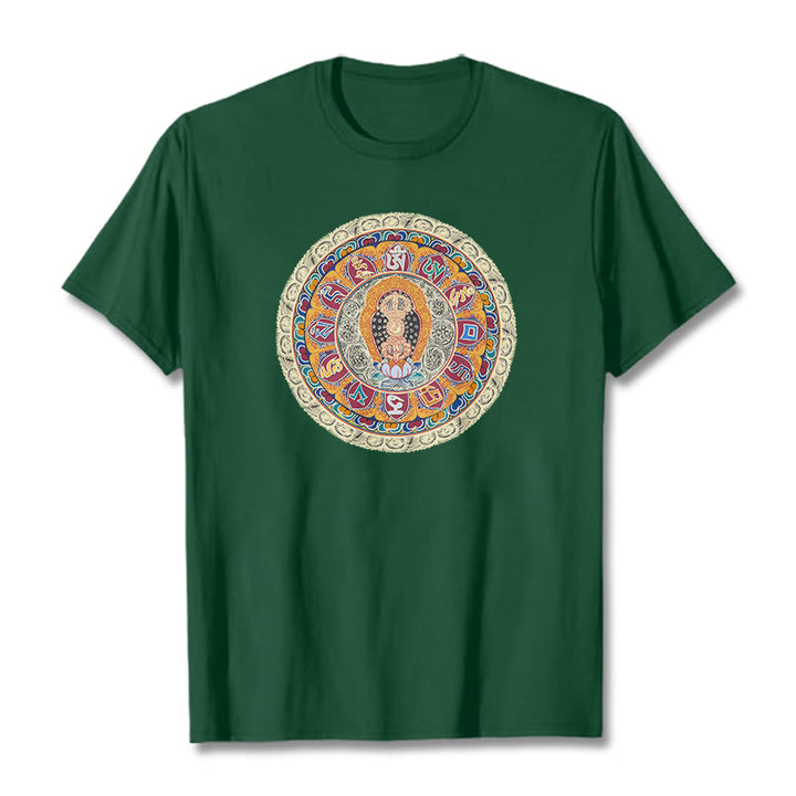 T-shirt en coton Buddha Stones Dorje Vajra Mandala Bouddha - Vert forêt - 2XL - image 7
