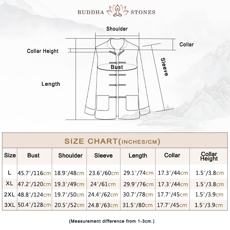 Buddha Stones Costume Tang à boutons de grenouille pour hommes Motif poisson Koi Veste à manches longues Chemise avec poches