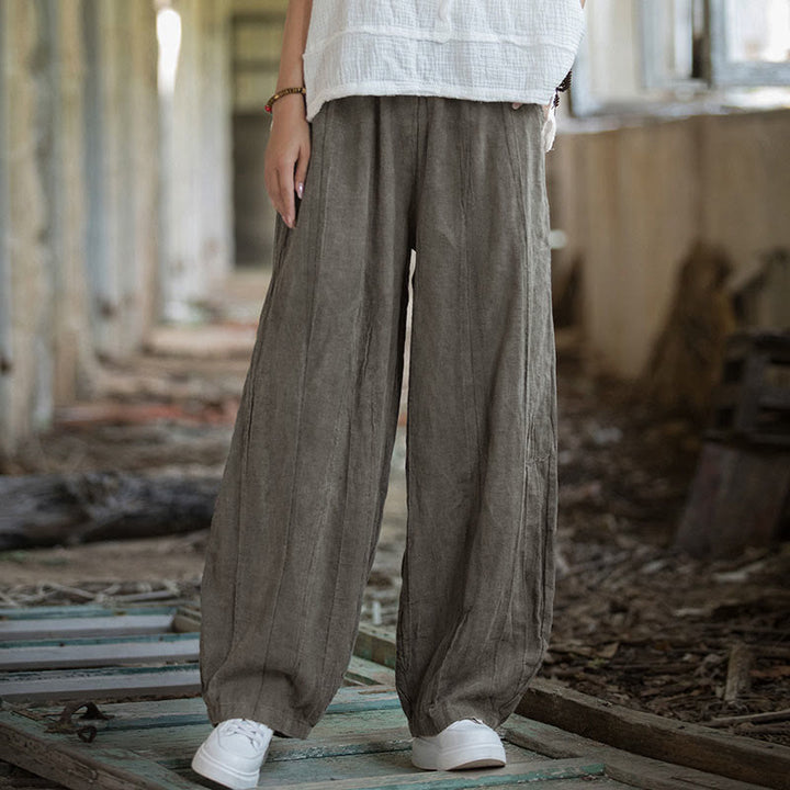 Pantalon sarouel rétro tie-dye Buddha Stones pour femme, pantalon de yoga décontracté avec poches - DarkKhaki (Version normale) - US6，UK/AU10，EU38 (L)  - image 16