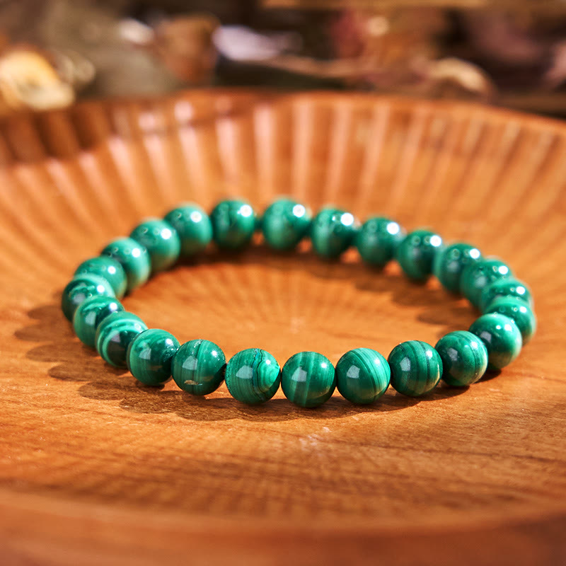 Bracelet de calme en pierre de Bouddha avec divers cristaux, malachite, lazurite et hémimorphite - Œil de tigre vert clair (Tour de poignet : 14-16 cm) - image 3