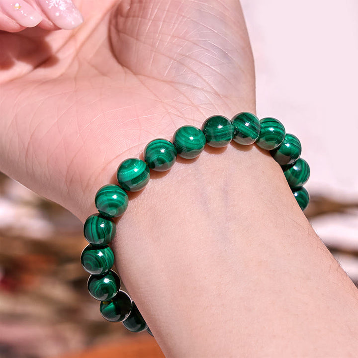 Bracelet de calme en pierre de Bouddha avec divers cristaux, malachite, lazurite et hémimorphite