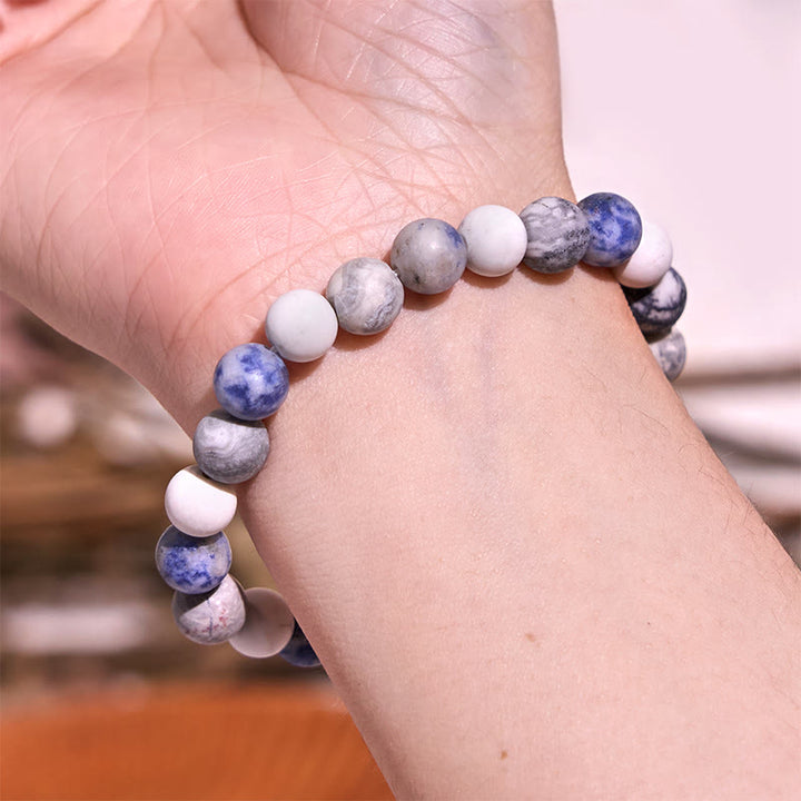 Bracelet de sérénité en pierre de Bouddha, cristaux variés, malachite, lazurite, lapis-lazuli et hémimorphite - image 16