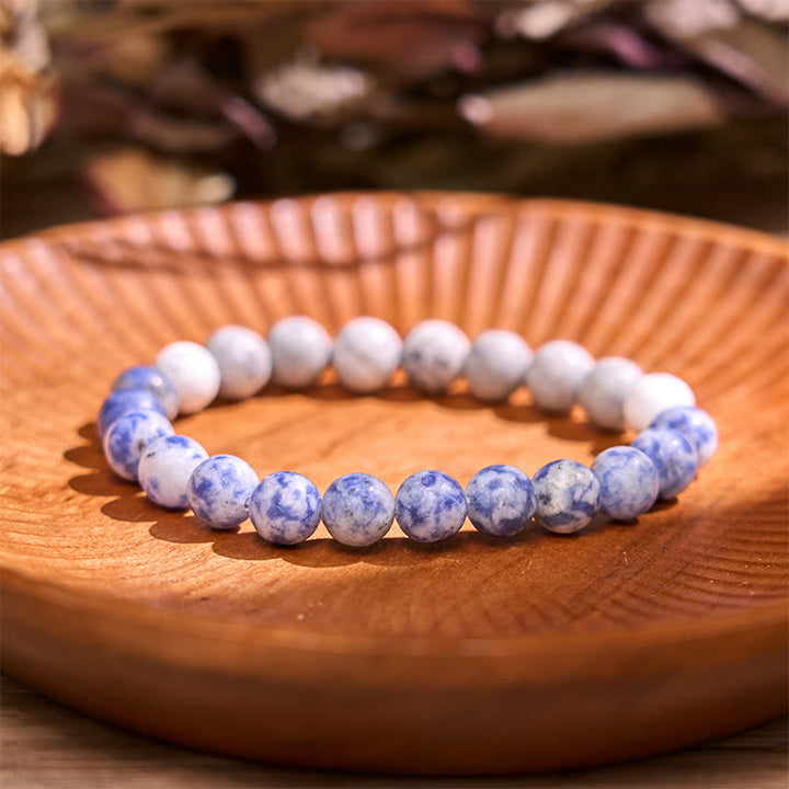 Bracelet de sérénité en pierre de Bouddha, cristaux variés, malachite, lazurite, lapis-lazuli et hémimorphite - Sodalite foncée (Tour de poignet : 14-16 cm) - image 21