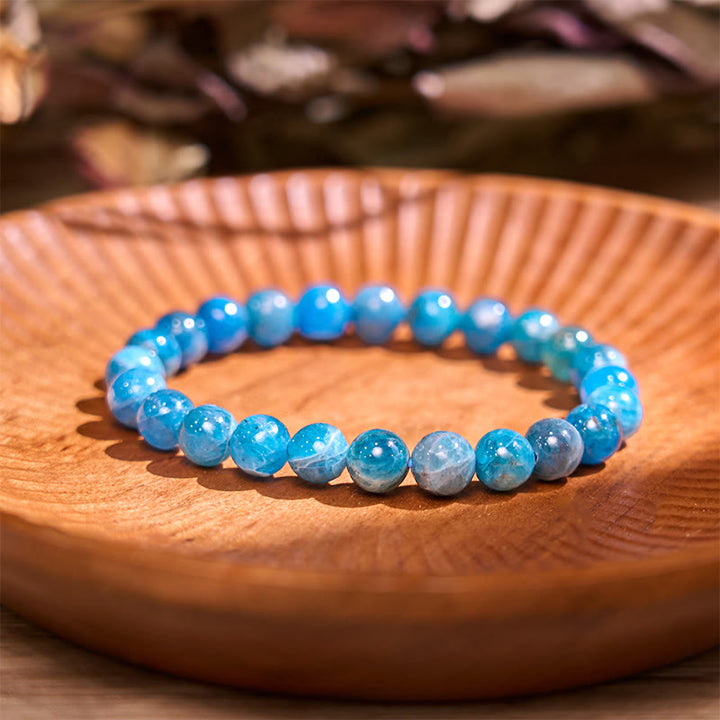 Bracelet de sérénité en pierre de Bouddha, cristaux variés, malachite, lazurite, lapis-lazuli et hémimorphite - Apatite (Tour de poignet : 14-16 cm) - image 27