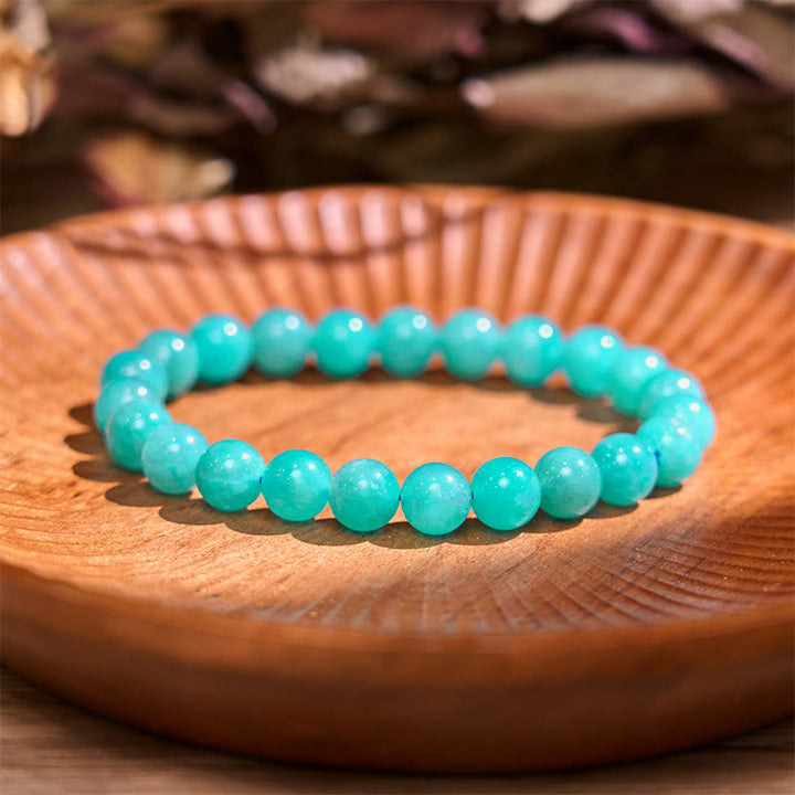 Bracelet de sérénité en pierre de Bouddha, cristaux variés, malachite, lazurite, lapis-lazuli et hémimorphite - Amazonite foncée (Tour de poignet : 14-16 cm) - image 33
